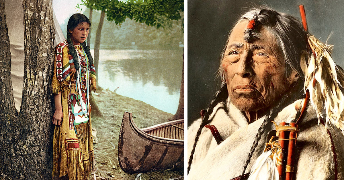  What color of hair did the native american have​ 