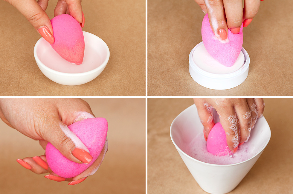 How do i clean makeup sponges​